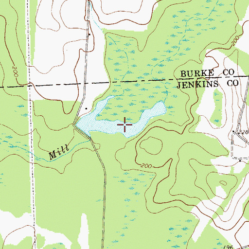 Topographic Map of Carswell Lake, GA