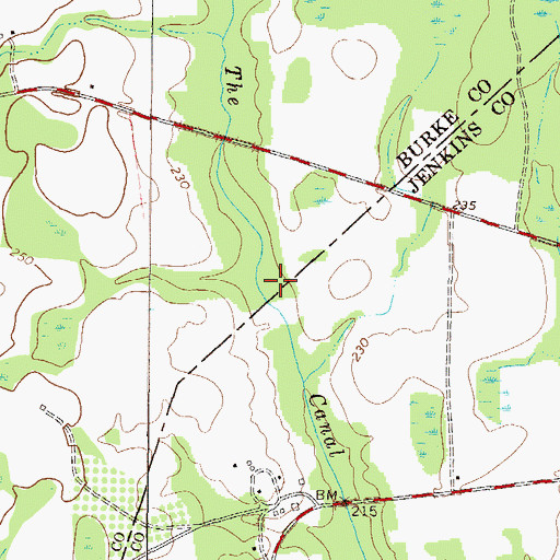 Topographic Map of Miller Lake Dam, GA