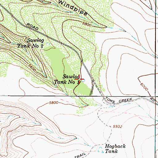 Topographic Map of Sawlog Tank Number One, AZ