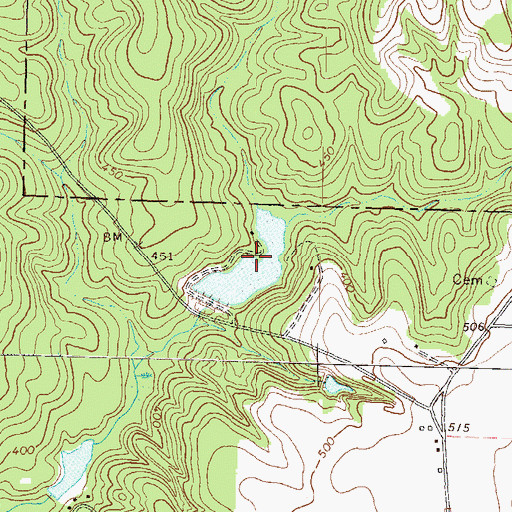 Topographic Map of Hunnicutt Lake, GA