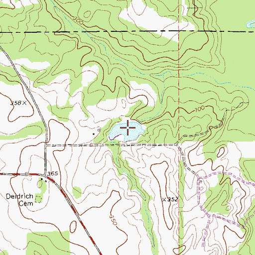 Topographic Map of Ballinger Lake, GA