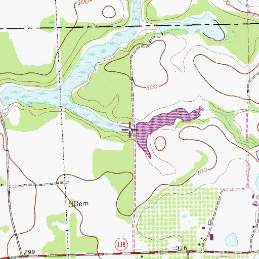 Topographic Map of Phillips Pond, GA