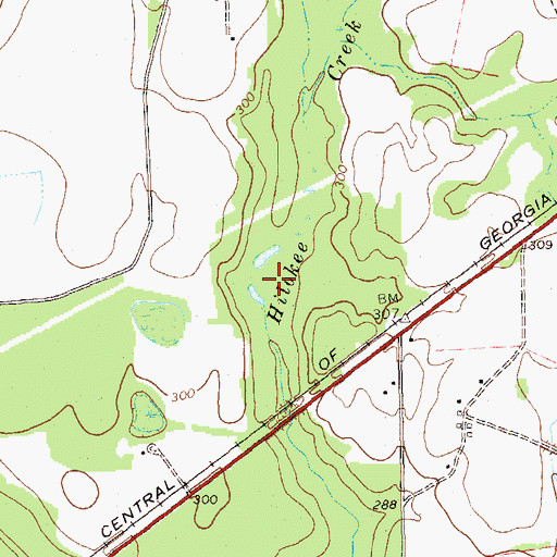 Topographic Map of McCree Lake North, GA