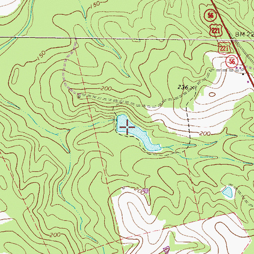 Topographic Map of Hughes Pond Dam, GA