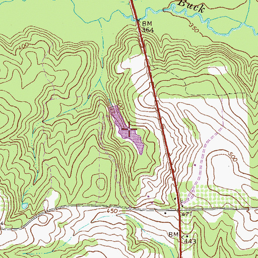 Topographic Map of American Legion Lake, GA