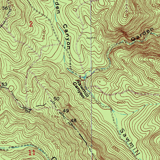 Topographic Map of Sawmill Canyon, AZ