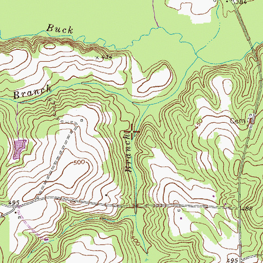 Topographic Map of Owens Lake Dam, GA