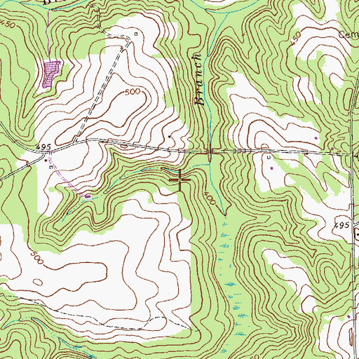 Topographic Map of Trice Lake Dam, GA
