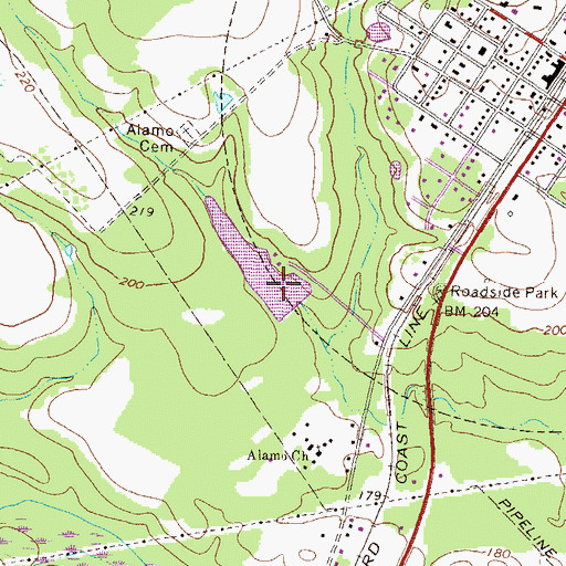 Topographic Map of O'Quinns Pond Dam, GA