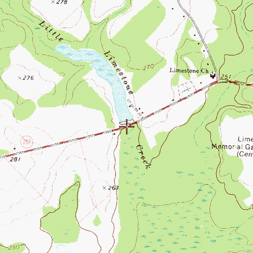 Topographic Map of Livingston Pond Dam, GA