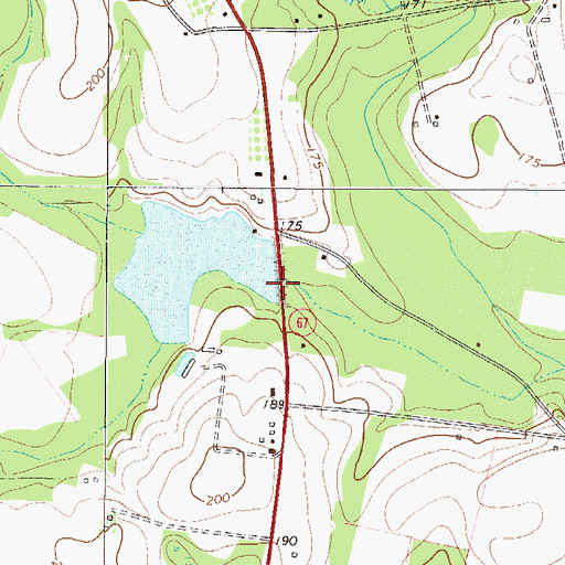 Topographic Map of Quattebaum Pond Dam, GA