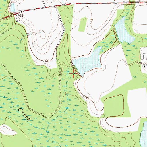 Topographic Map of Whitaker Pond Dam, GA