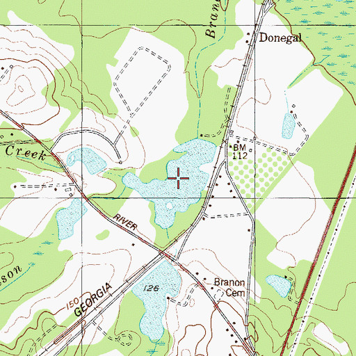 Topographic Map of Brooks Instruments Company Pond, GA