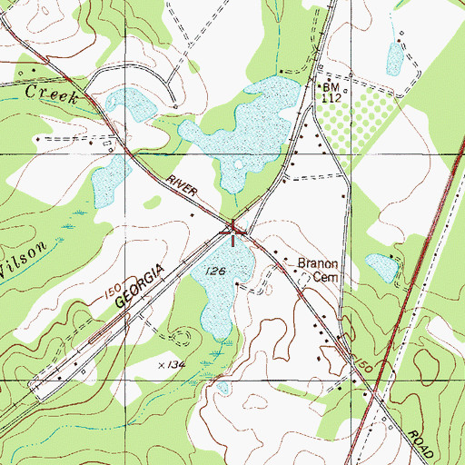Topographic Map of Ricklighter Pond Dam, GA