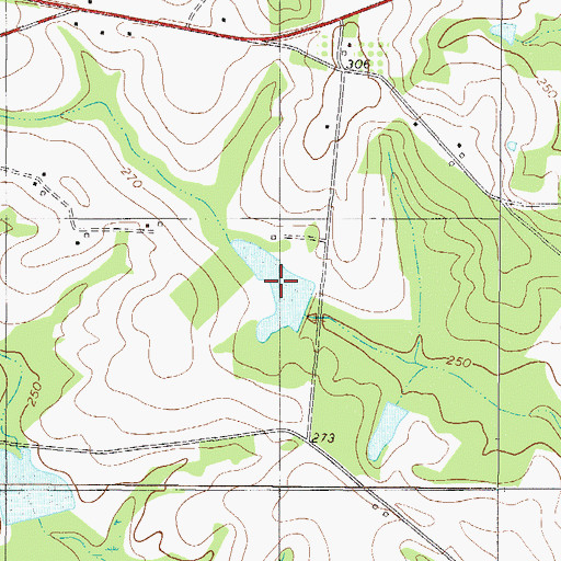 Topographic Map of Hendrix Pond, GA