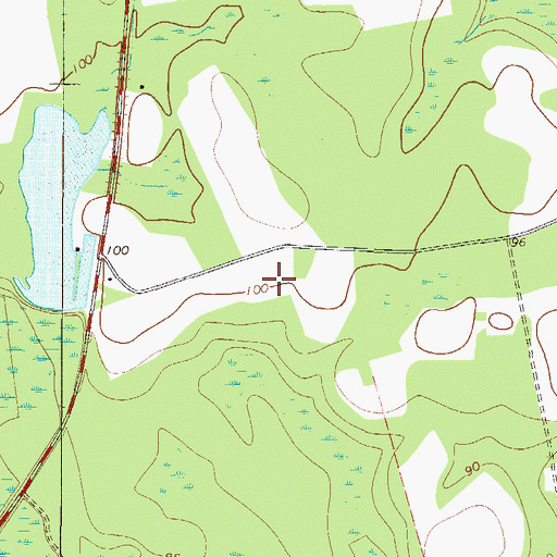 Topographic Map of Rozier Pond Dam, GA