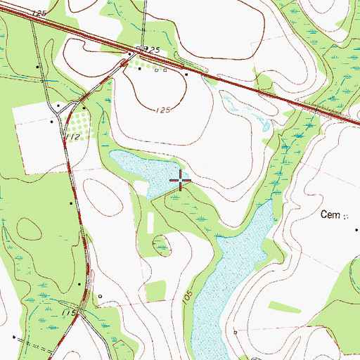 Topographic Map of Lester Pond Dam, GA