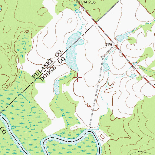 Topographic Map of Harrell Pond Dam, GA