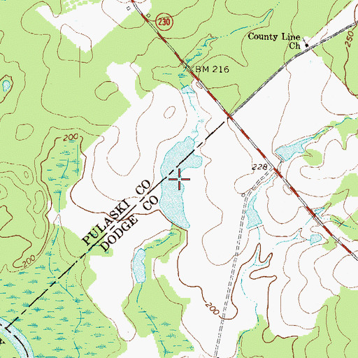 Topographic Map of Harrell Pond, GA