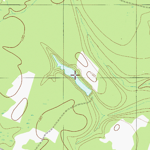Topographic Map of Lakeside Farms Pond, GA