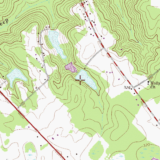 Topographic Map of Gilder Lake Dam, GA