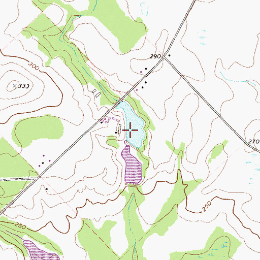 Topographic Map of North Royce Lake Dam, GA