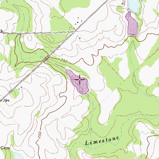 Topographic Map of Bembry Lake, GA