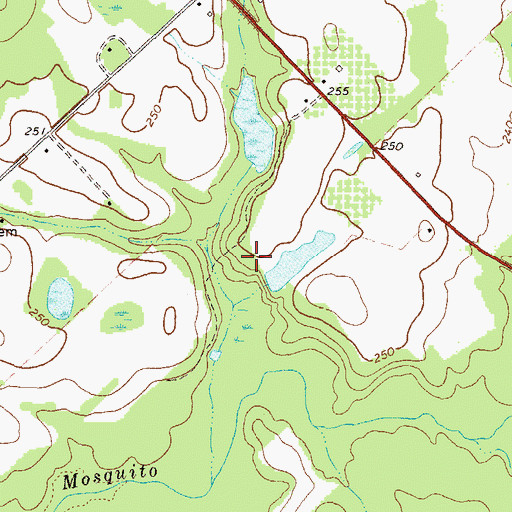 Topographic Map of Hadden Lake Dam, GA