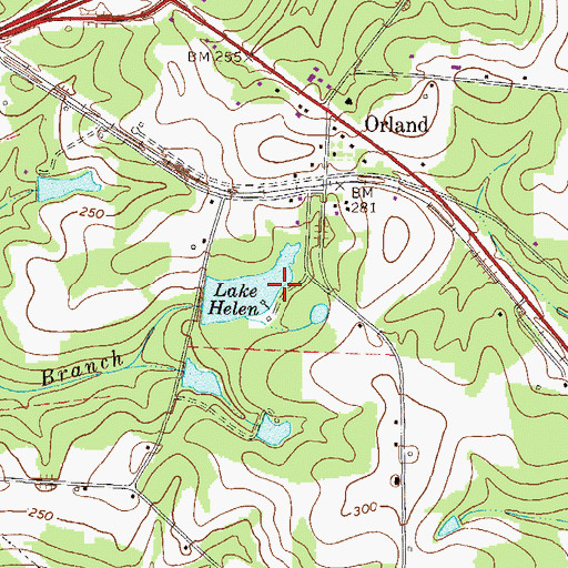 Topographic Map of Lake Helen Dam, GA