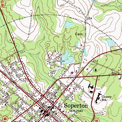 Topographic Map of Red Ricks Lake Dam, GA