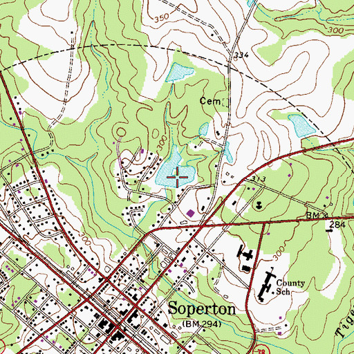 Topographic Map of Red Ricks Lake, GA