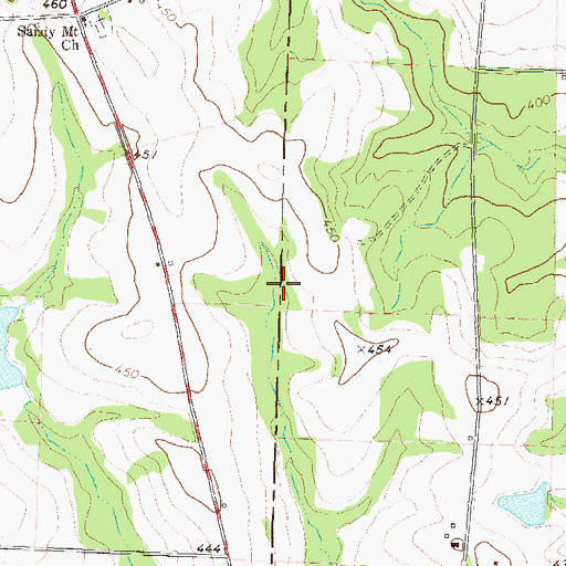 Topographic Map of Sargent Lake Dam, GA