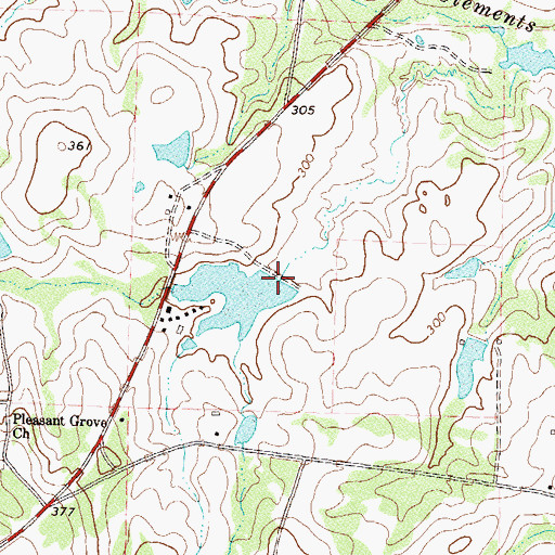 Topographic Map of Anderson Lake Dam, GA