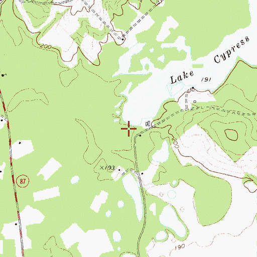 Topographic Map of Lake Cypress Dam, GA
