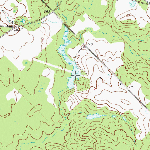 Topographic Map of Bennett Pond, GA