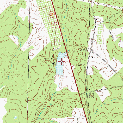 Topographic Map of Tripp Pond West, GA