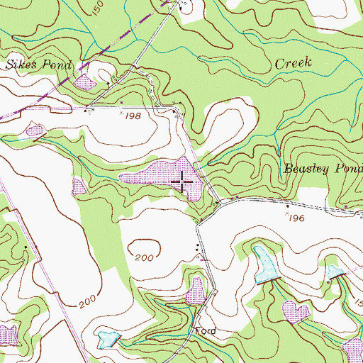Topographic Map of Big Beasley Pond Dam, GA