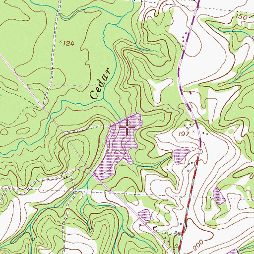 Topographic Map of Rogers Lake Dam, GA