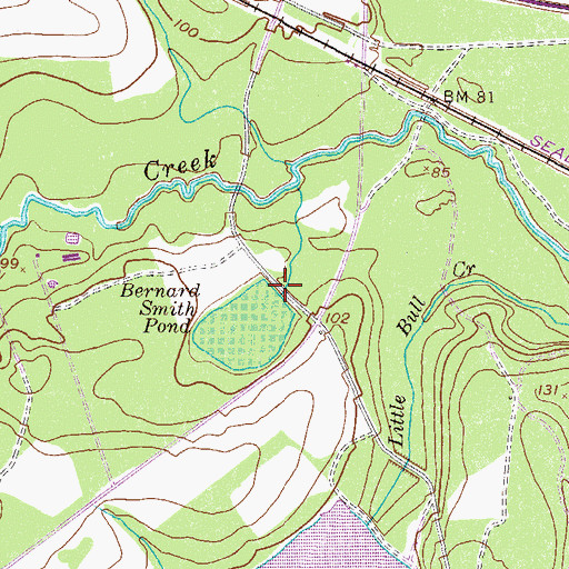 Topographic Map of Bernard Smith Pond Dam, GA