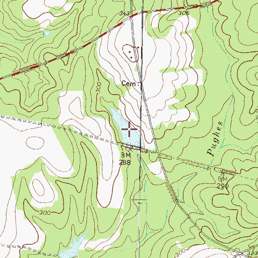 Topographic Map of Keen Lake, GA