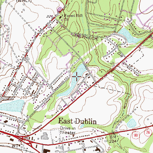 Topographic Map of Lakewood Development Lake, GA