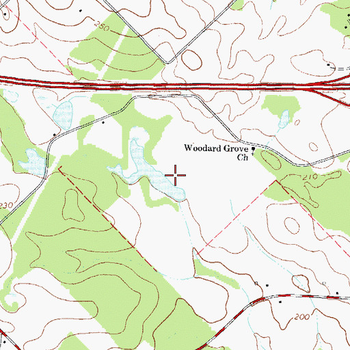 Topographic Map of Hardin Lake Dam, GA