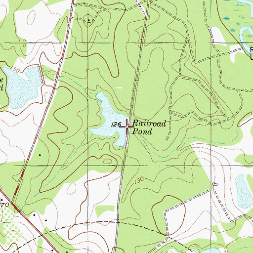 Topographic Map of Railroad Pond Dam, GA