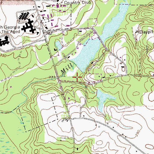 Topographic Map of Lake Jennifer, GA