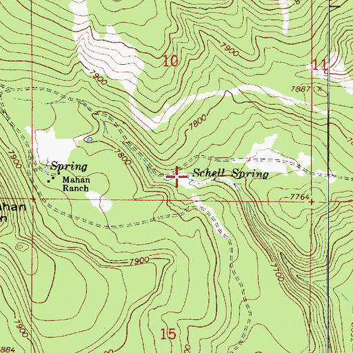 Topographic Map of Schell Spring, AZ