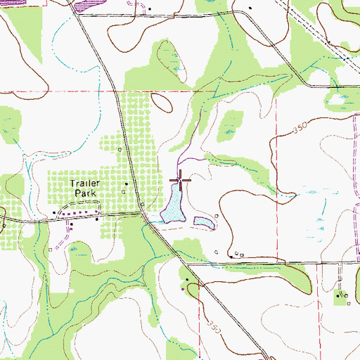 Topographic Map of Virgil Holmen Lake, GA