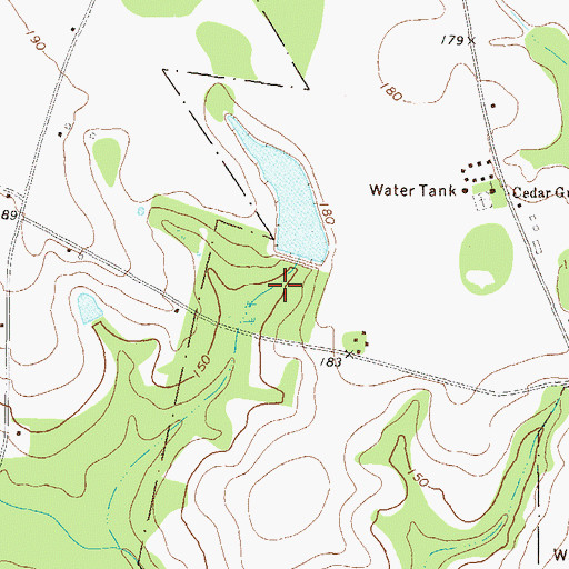 Topographic Map of Cotton Patch Pond Dam, GA