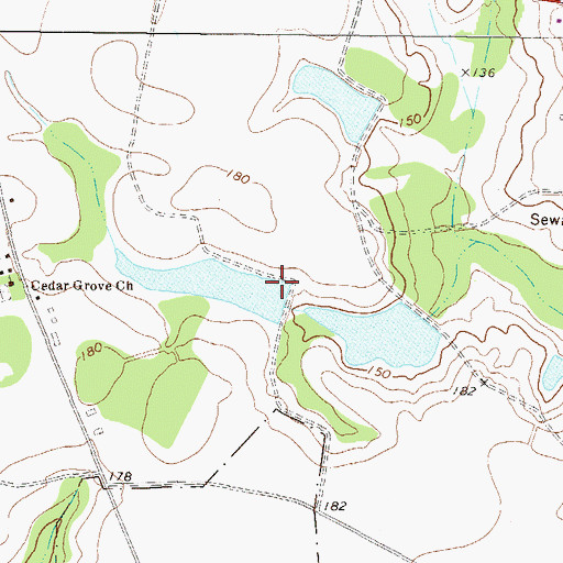 Topographic Map of Upstream Twin Pond Dam, GA