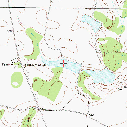 Topographic Map of Upstream Twin Pond, GA
