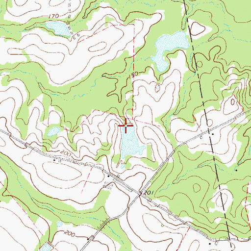 Topographic Map of Rogers Lake Dam, GA